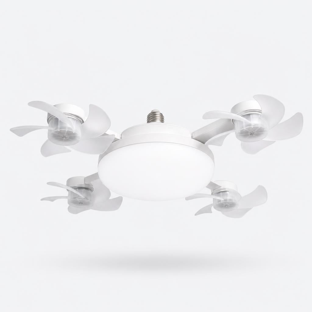LumiBreeze 2-in-1 ceiling fan light in white — studio view